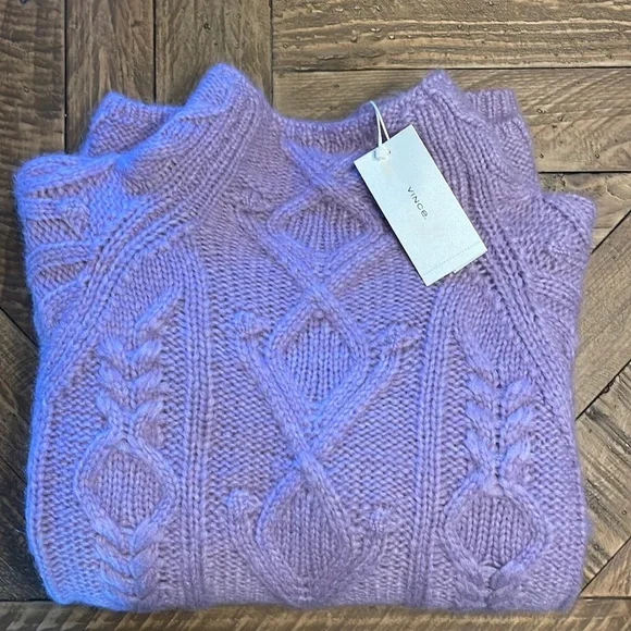 NWT Vince. Aran Mock Neck Sweater - Picture 7 of 10